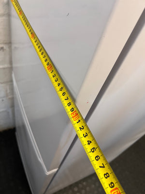 Defy White Freestanding Fridge Freezer — Non-Cooling with Structural and Shelf Damage – depth measurement