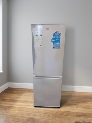 Defy White Freestanding Fridge Freezer — Non-Cooling with Structural and Shelf Damage – styled product image
