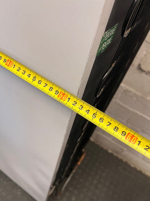 Defy White Freestanding Fridge Freezer — Non-Cooling with Structural and Shelf Damage – width measurement