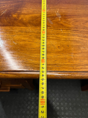 Vintage Brown Wooden Twin Pedestal Office Desk – depth measurement