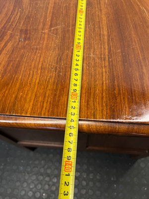 Vintage Brown Wooden Twin Pedestal Office Desk – width measurement