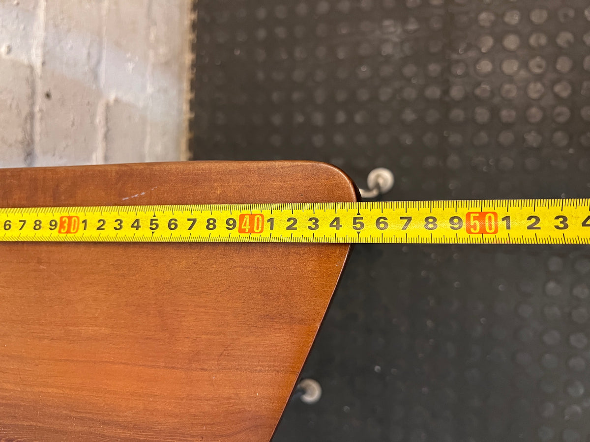 Wooden and Chrome Bar Stool with High Backrest – width measurement