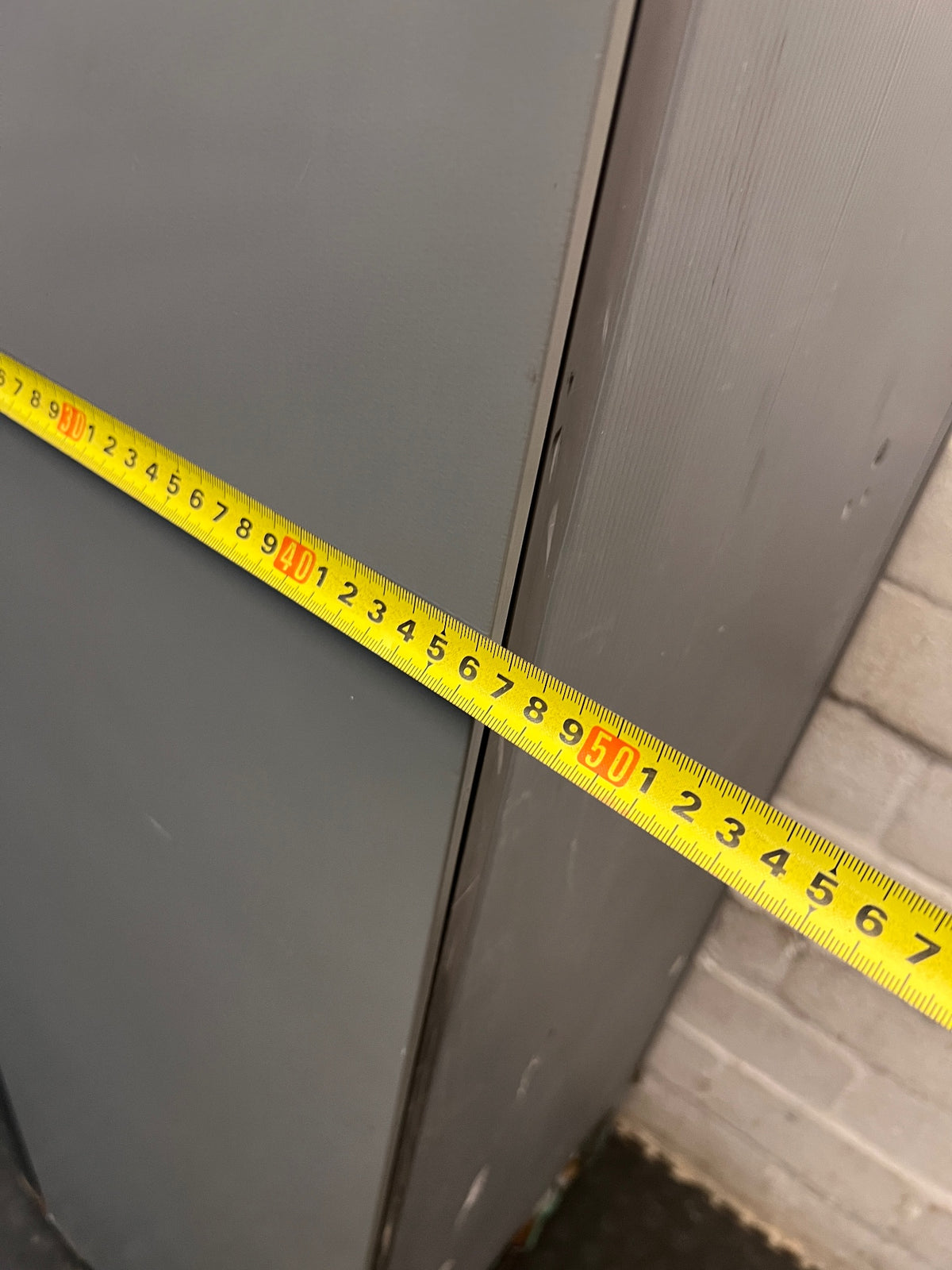 Hisense Silver Top-Mount Fridge Freezer — Working Well with External Damage – width measurement