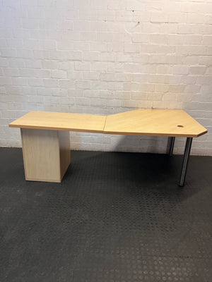 Large L-Shaped Office Desk with 4-Drawer Pedestal – back view