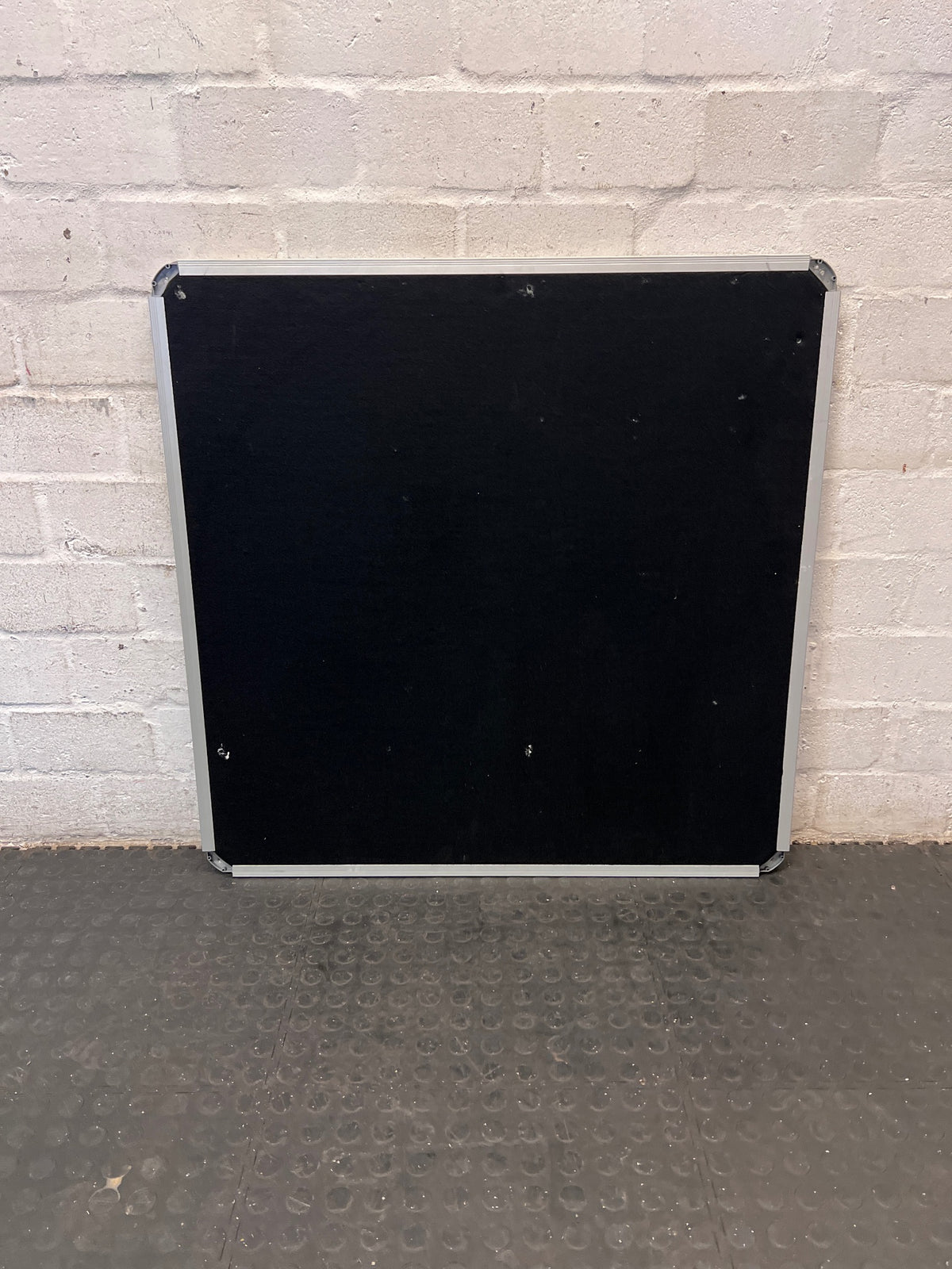 Black Fabric Pin Board with Aluminium Frame – back view