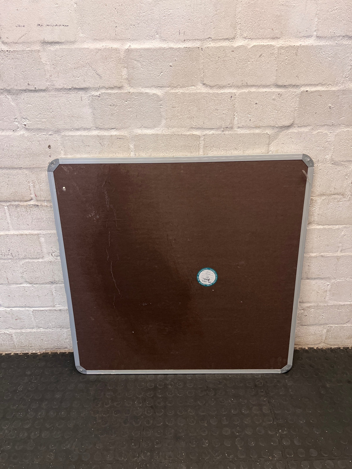 Black Fabric Pin Board with Aluminium Frame – side view
