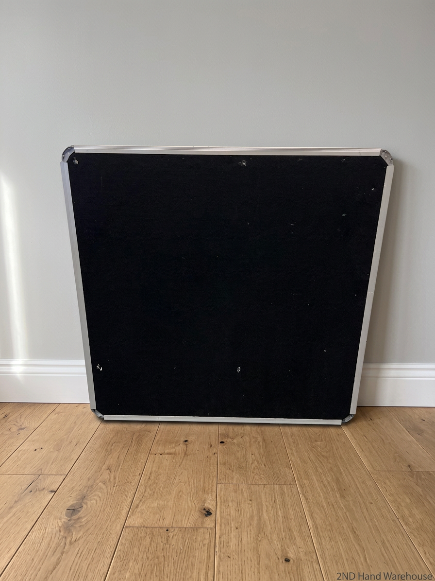 Black Fabric Pin Board with Aluminium Frame – styled product image