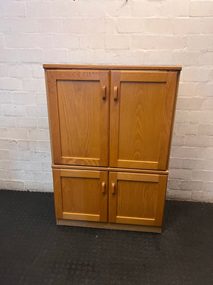 Wooden Wall Unit with Recessed Panel Doors – main front view