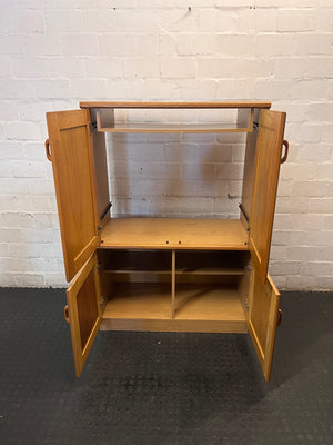 Wooden Wall Unit with Recessed Panel Doors – side view