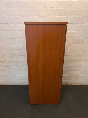 4-Drawer Oak Veneer Filing Cabinet with Silver Handles – top view
