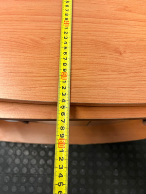Brown Mobile TV Unit with Swivel Top and Media Rack – depth measurement