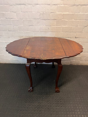 Dark Brown Imbuia Wood Drop-Leaf Dining Table – condition detail