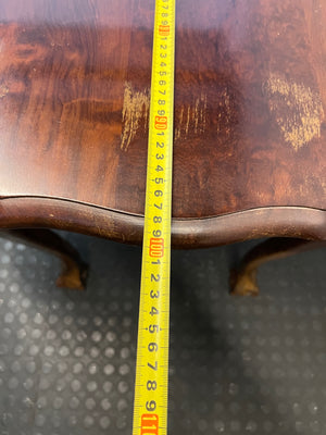 Dark Brown Imbuia Wood Drop-Leaf Dining Table – depth measurement