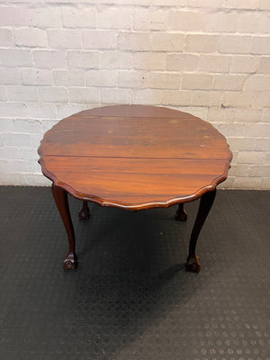 Dark Brown Imbuia Wood Drop-Leaf Dining Table – top view
