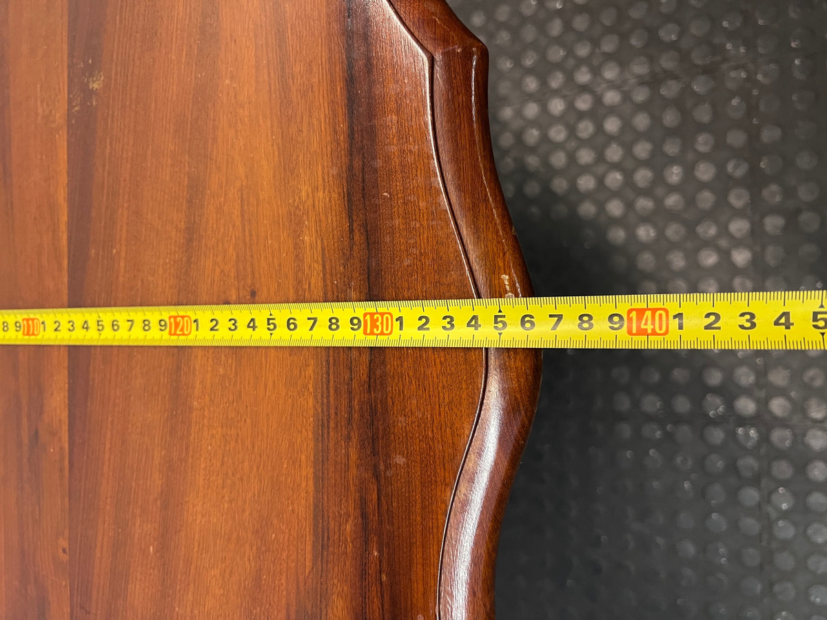 Dark Brown Imbuia Wood Drop-Leaf Dining Table – width measurement