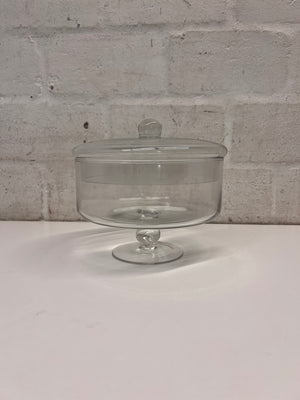 Pedestal Glass Biscuit Jar with Lid – main front view