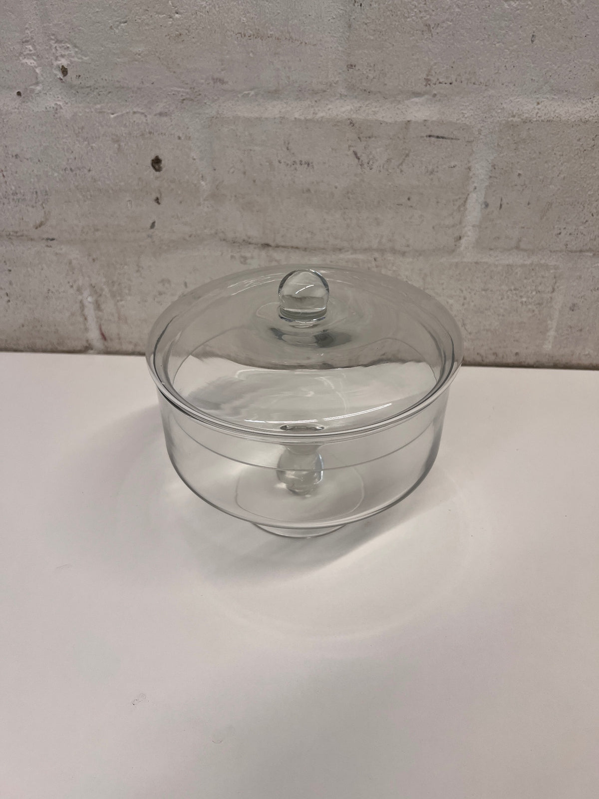 Pedestal Glass Biscuit Jar with Lid – side view