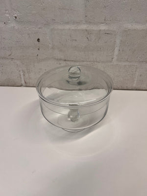 Pedestal Glass Biscuit Jar with Lid – side view