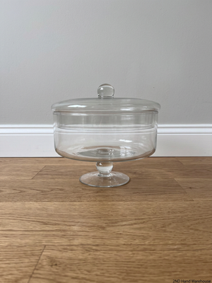 Pedestal Glass Biscuit Jar with Lid – styled product image