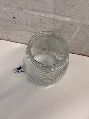 Ribbed Glass Beverage Dispenser with Lid – condition detail