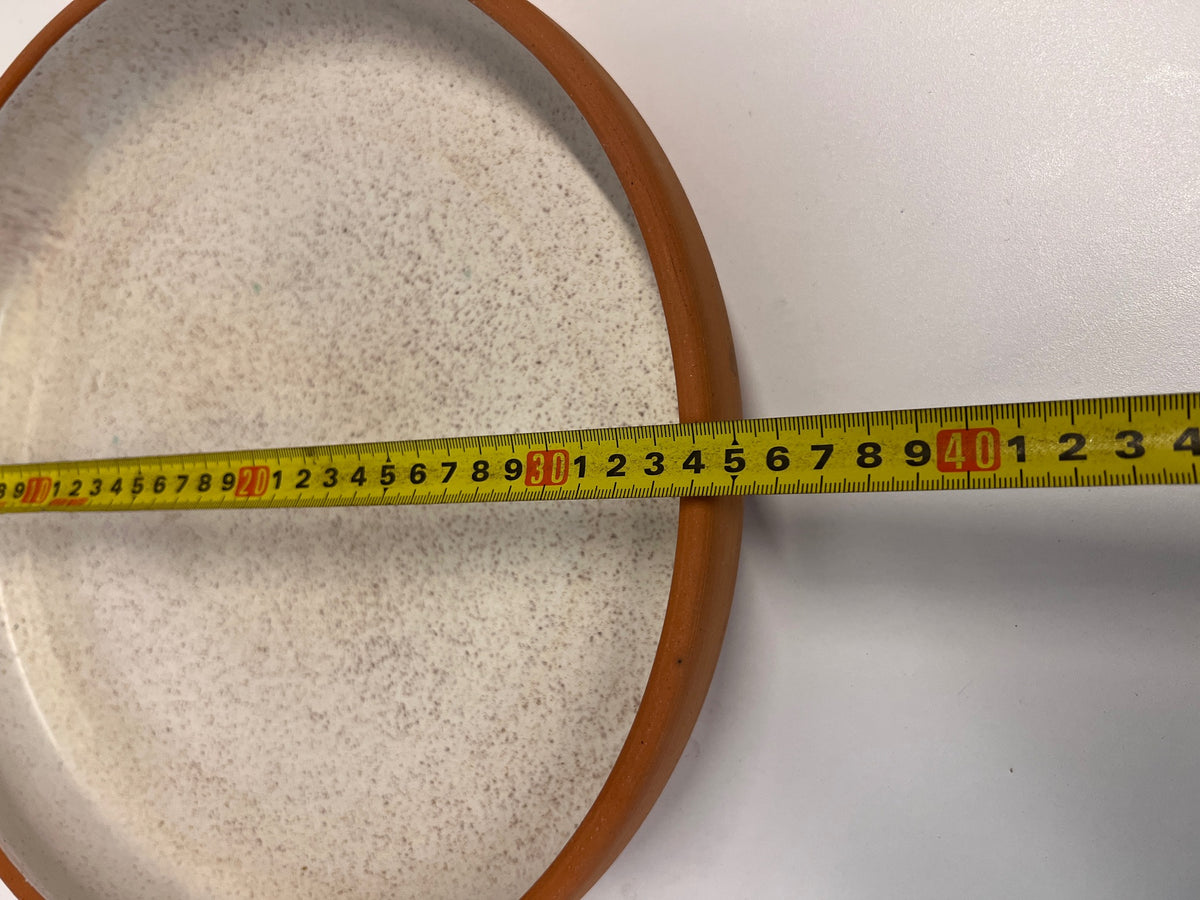 Speckled Ceramic Serving Platter with Terracotta Rim – width measurement