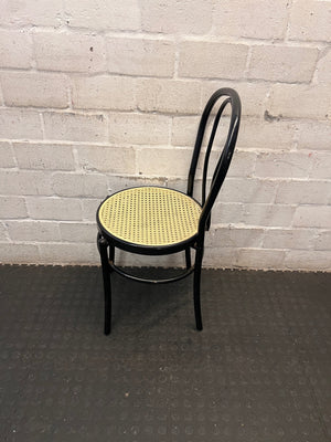 Black Bentwood Style Dining Chair with Woven Seat – condition detail
