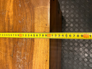 Solid Wood Storage Chest Coffee Table with Brass Detail — Broken Legs and Overall Damage – width measurement