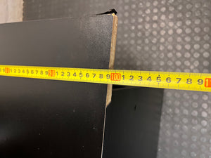 Black Office Desk with Integrated Hutch and Drawers — Damaged Desk Unit – width measurement