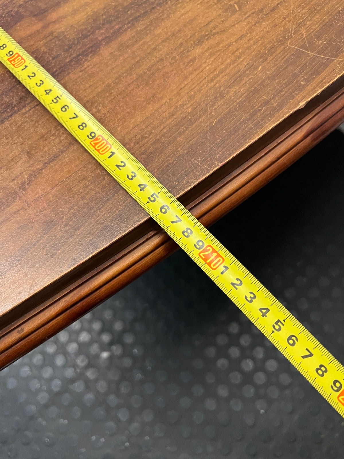 Dark Wood Trestle Dining Table – depth measurement