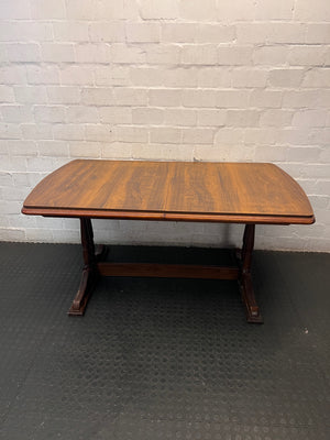 Dark Wood Trestle Dining Table – main front view