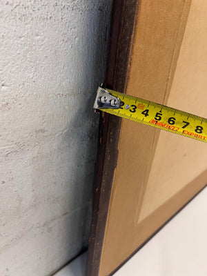 Large Dark Brown Textured Wall Mirror with Gold Trim – depth measurement