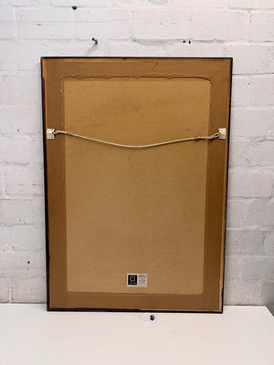 Large Dark Brown Textured Wall Mirror with Gold Trim – side view