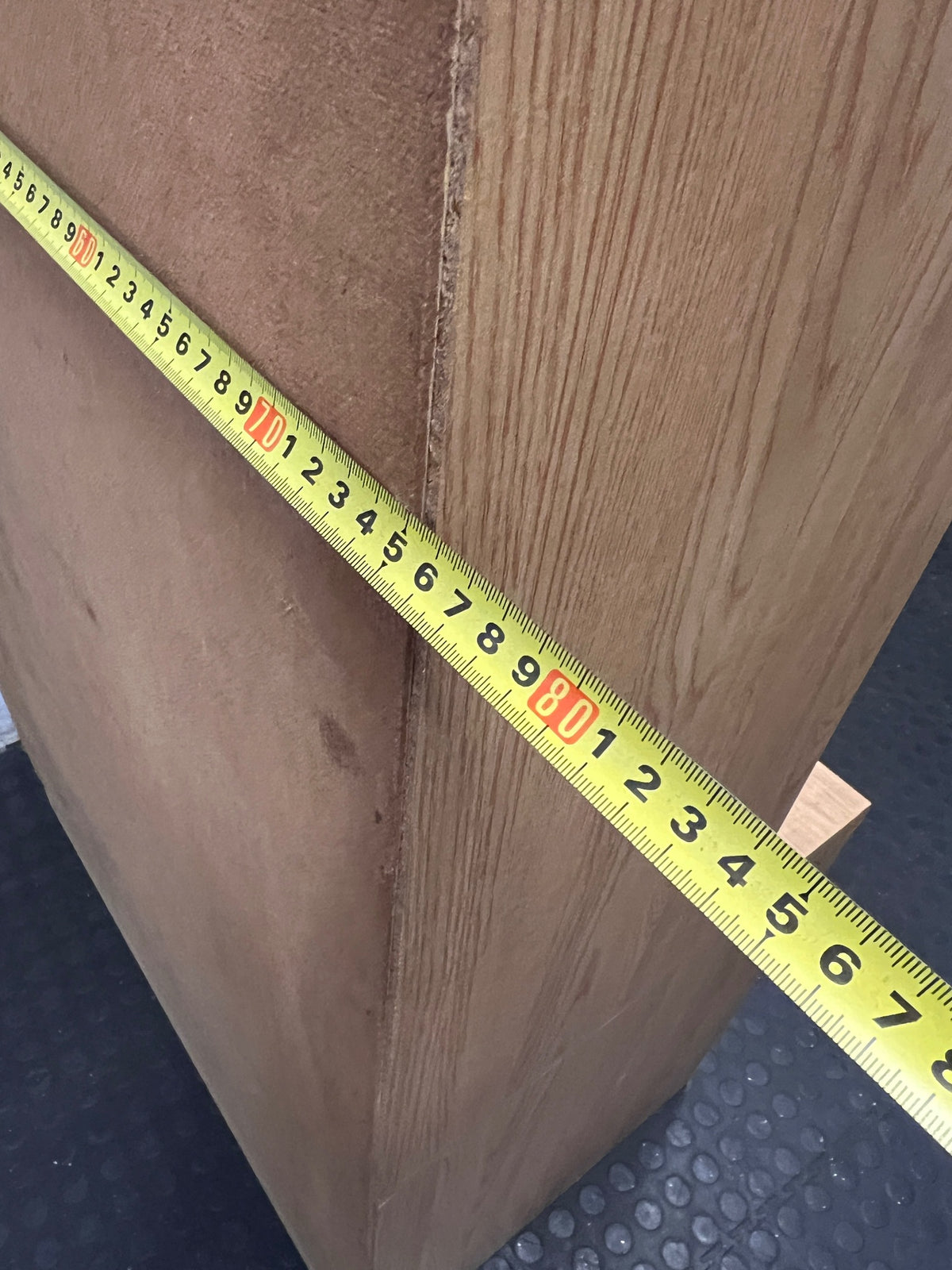 Light Wood Finish Tall Lounge Cabinet with Shelving – width measurement