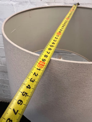 White Tripod Floor Lamp with Fabric Drum Shade – depth measurement