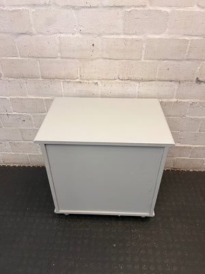 Grey Single Drawer Bedside Table with Open Shelf – back view