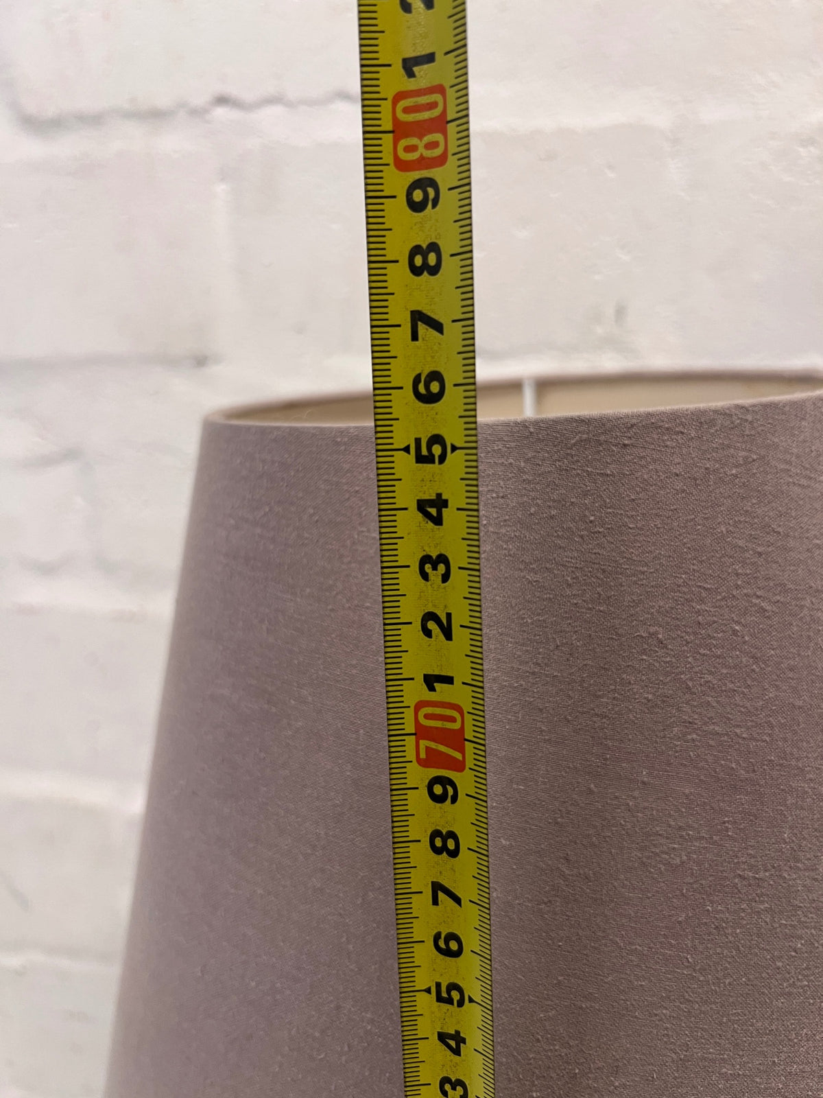 Classic Turned Wood Table Lamp with Tapered Shade – depth measurement