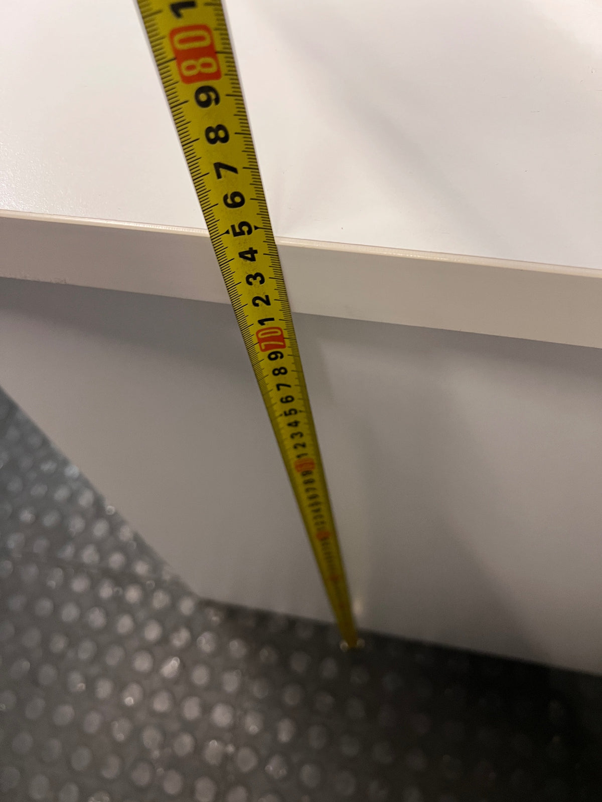 White Office Desk with 4-Drawer Pedestal – height measurement