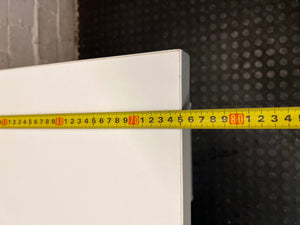 White Office Desk with 4-Drawer Pedestal – width measurement