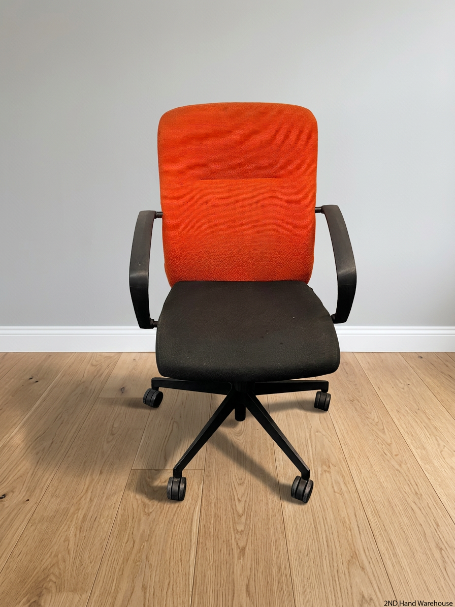 Two-Tone Orange and Black Office Swivel Chair – styled product image