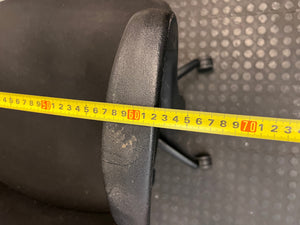 High-Back Fabric Swivel Office Chair in Black – width measurement