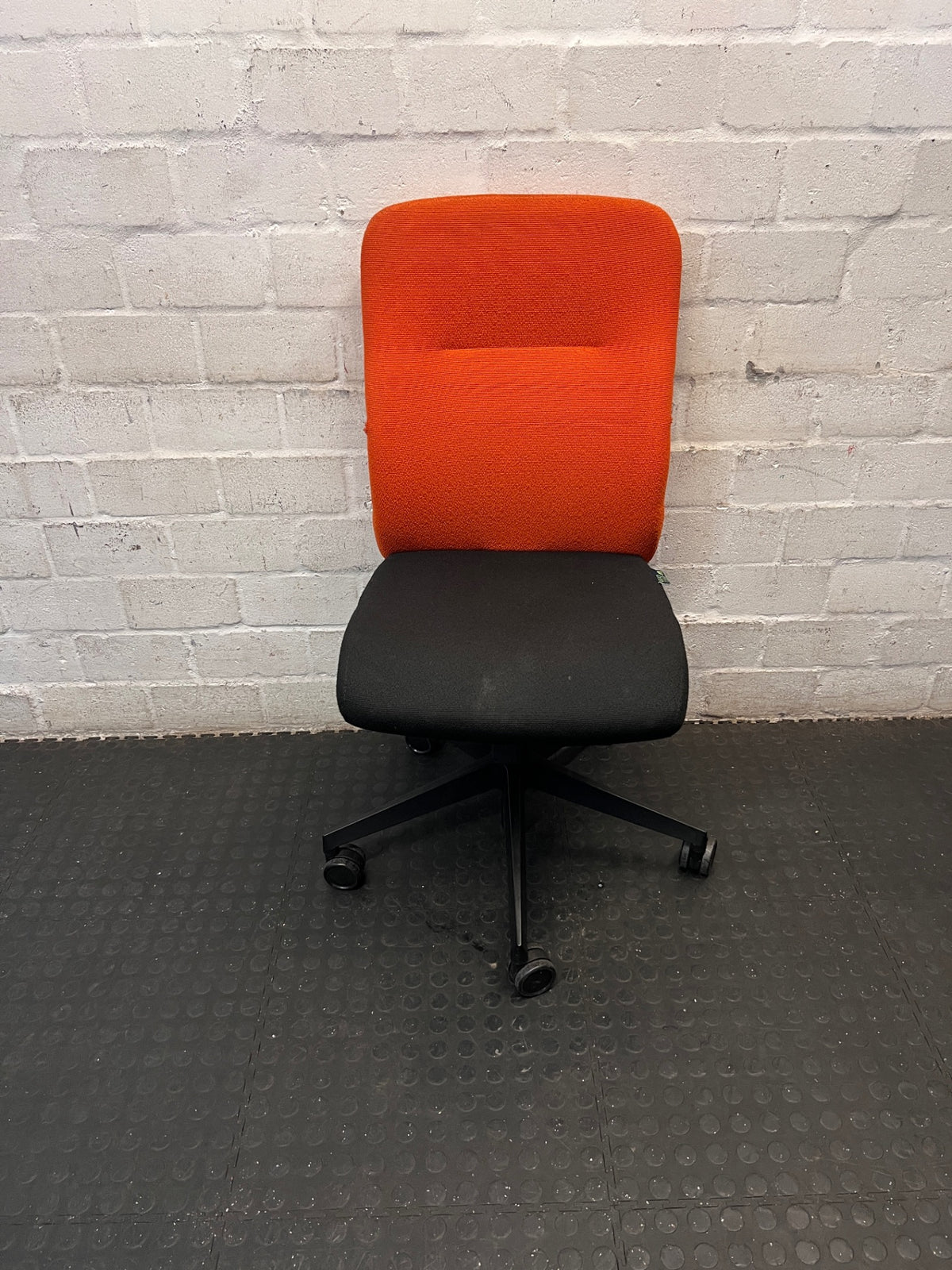 Orange and Black Upholstered Office Chair – main front view