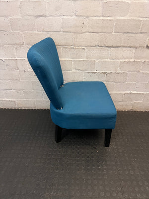 Teal Upholstered Armless Accent Chair – back view
