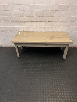 Whitewashed Rectangular Wooden Coffee Table – main front view