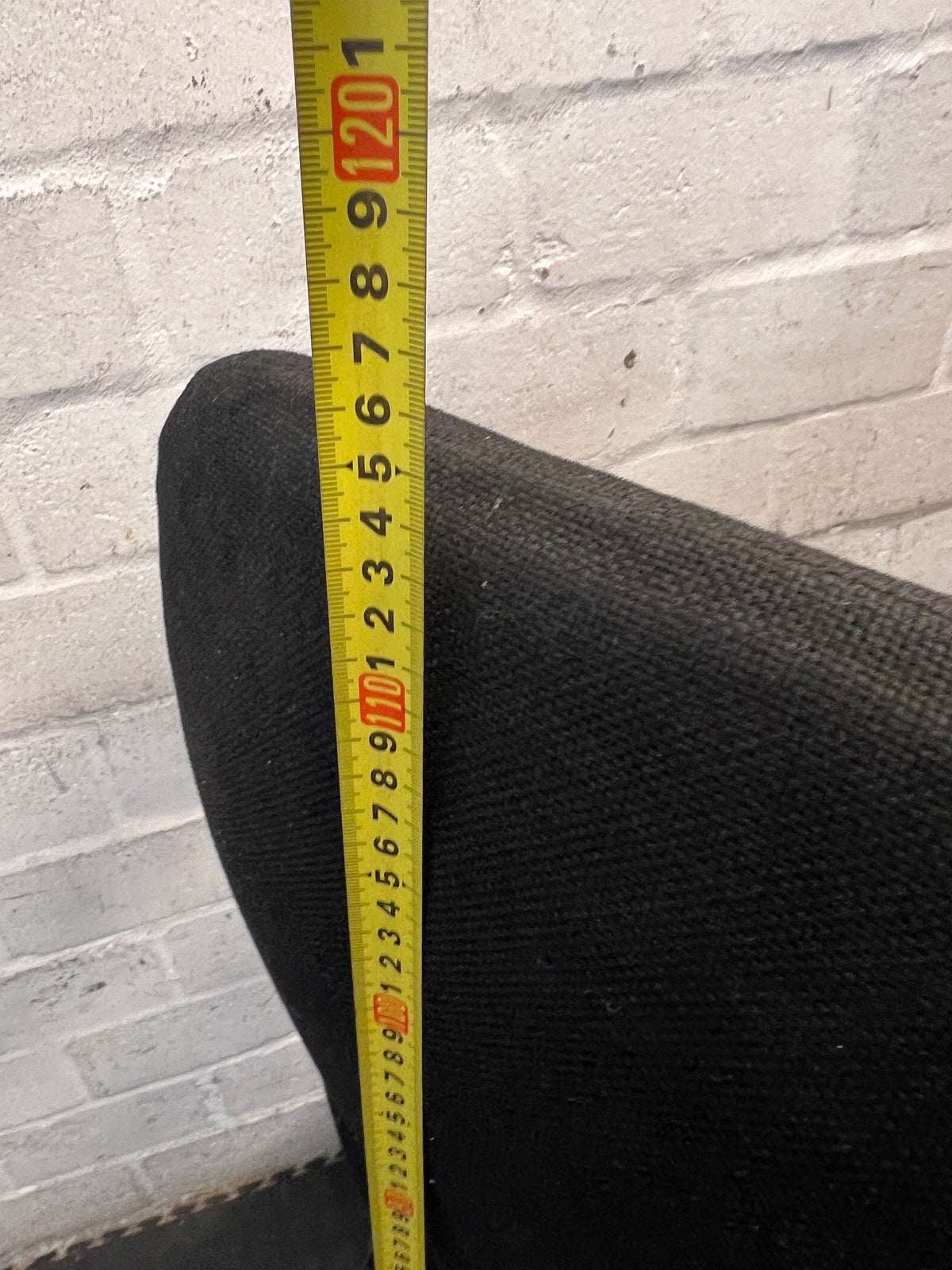 High-Back Black Fabric Office Swivel Chair – height measurement