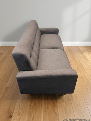Grey Fabric 2 Seater Couch with Button Tufted Backrest – styled product image