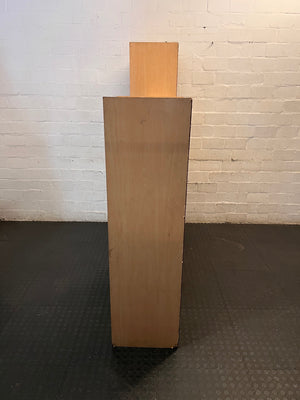 Light Wood Finish Tiered TV Unit with Shelving – top view
