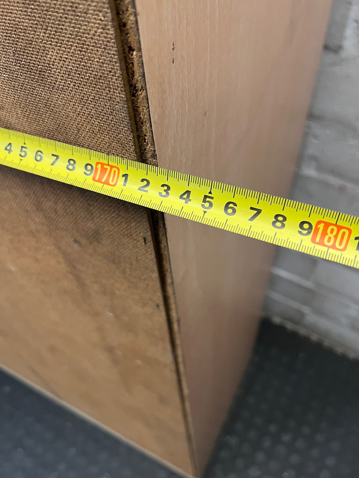 Light Wood Finish Tiered TV Unit with Shelving – width measurement