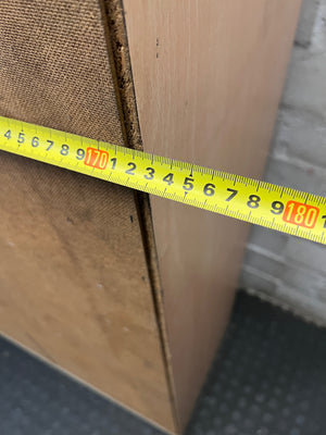 Light Wood Finish Tiered TV Unit with Shelving – width measurement