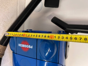 Blue Canister Vacuum Cleaner with Attachments – width measurement