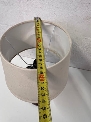 Wooden Table Lamp with Cream Fabric Shade – depth measurement